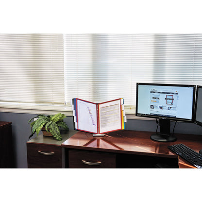 Durable InstaView Expandable Desktop Reference System, 10 Panels, Assorted Borders