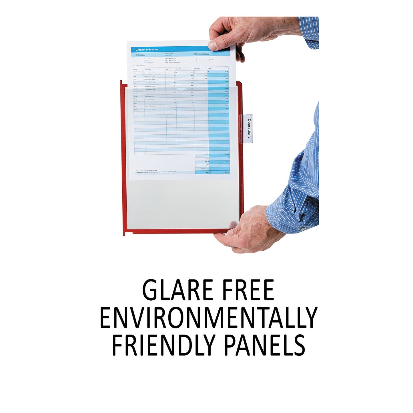 Durable InstaView Expandable Desktop Reference System, 10 Panels, Assorted Borders
