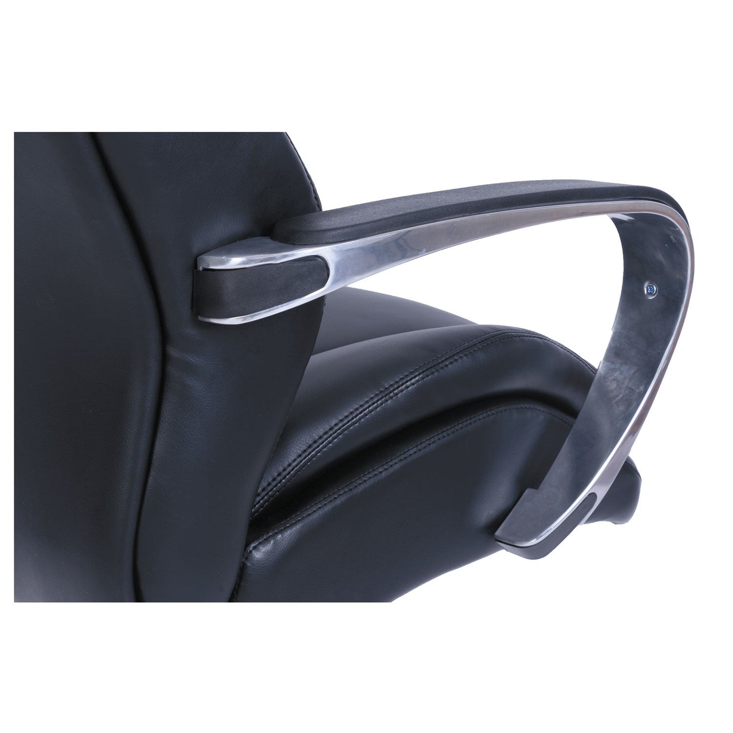 La-Z-Boy Commercial 2000 Big/Tall Executive Chair, Supports Up to 400 lb, 20.5" to 23.5" Seat Height, Black Seat/Back, Silver Base