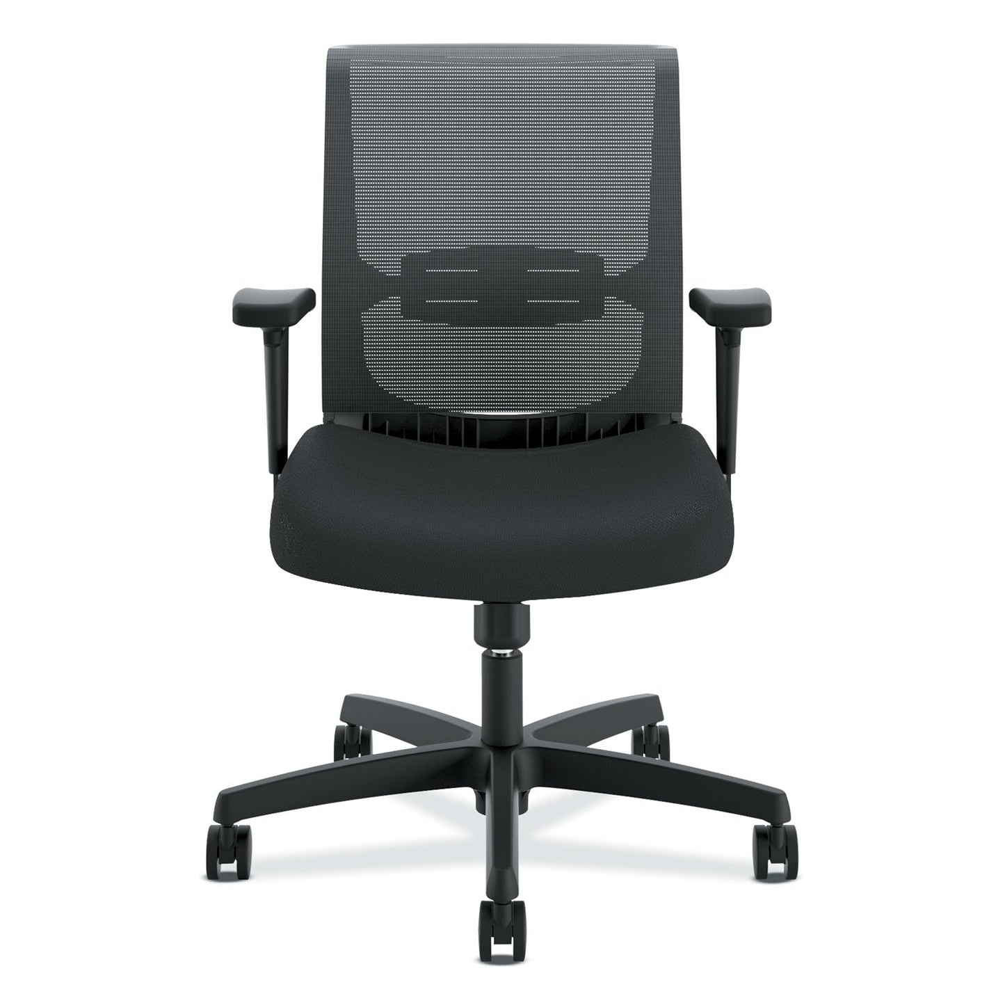 HON Convergence Mid-Back Task Chair, Swivel-Tilt, Supports Up to 275 lb, 15.75" to 20.13" Seat Height, Black