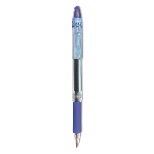 Zebra Jimnie Gel Pen, Stick, Medium 0.7 mm, Blue Ink, Smoke Barrel, 12/Pack