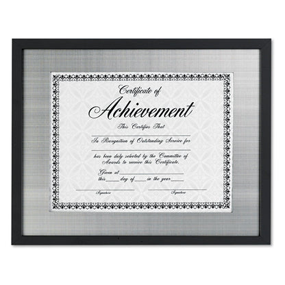 DAX Contemporary Wood Frame, Silver Metal Mat, 11 x 14, 8.5 x 11, Black