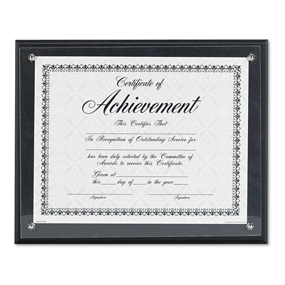 DAX Award Plaque, Wood/Acrylic Frame, Up to 8.5 x 11, Black