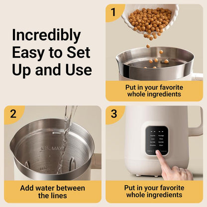 Bear 8 in 1 Nut Milk Maker Machine, 40Oz/1.2L Soy Milk Maker with Self Clean/12H Delay/6H Keep Warm, One Touch Alomnd Milk Maker for Homemade Oat, Soup, Juice, Plant Based and Non Dairy Beverages