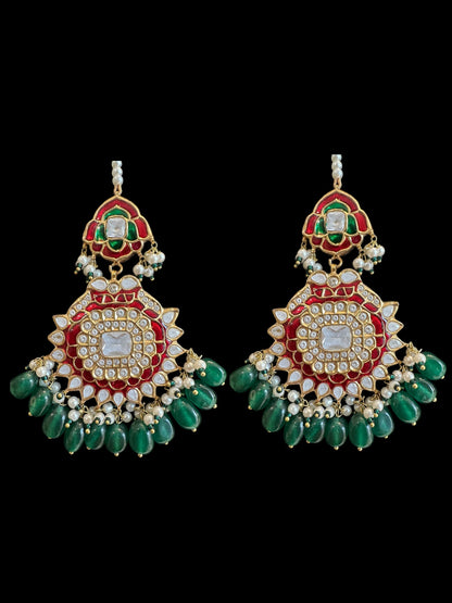 Subah long meenakari Rani haar with earrings ( READY TO SHIP )