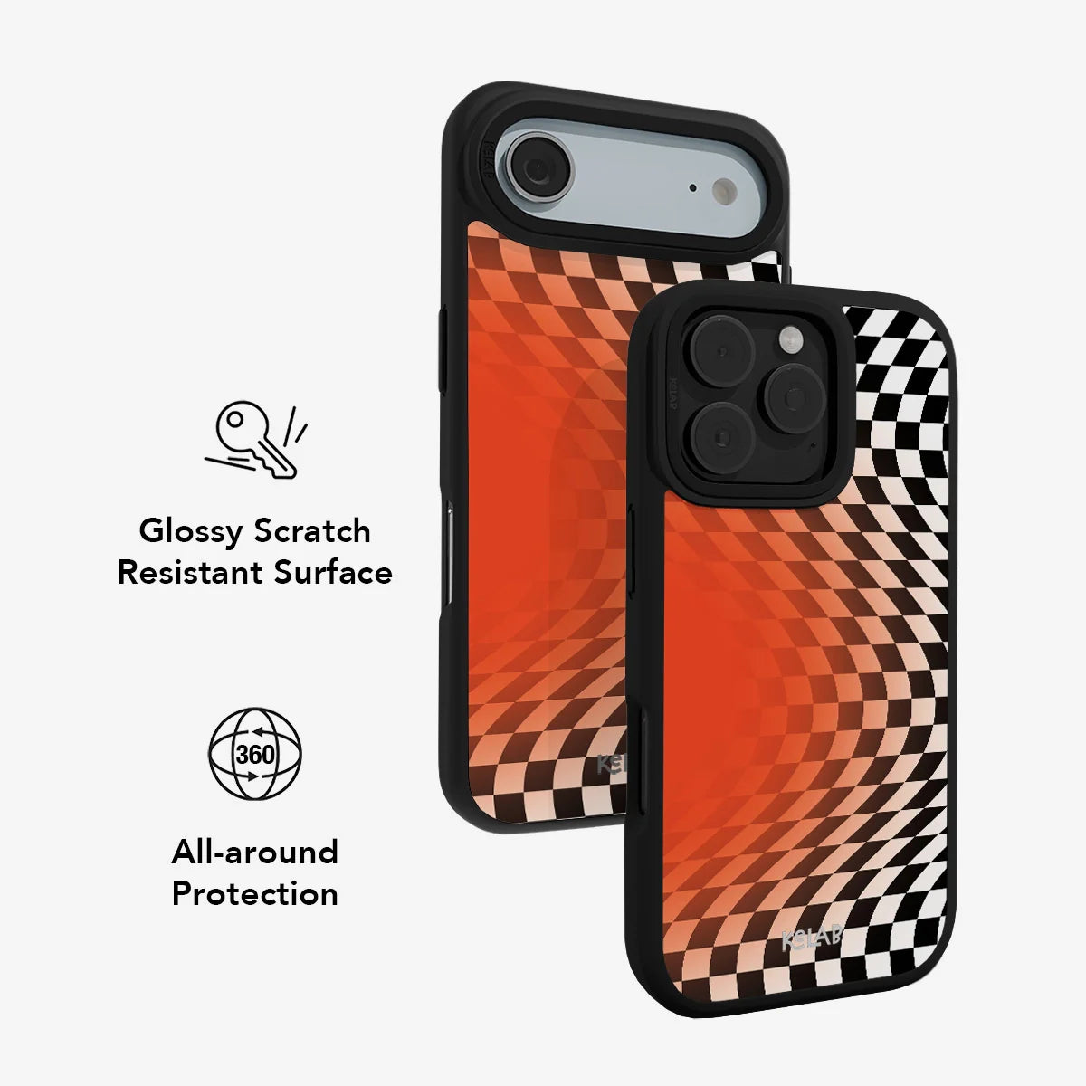 Sunflare | Orange Checkered Optical Illusion iPhone Case