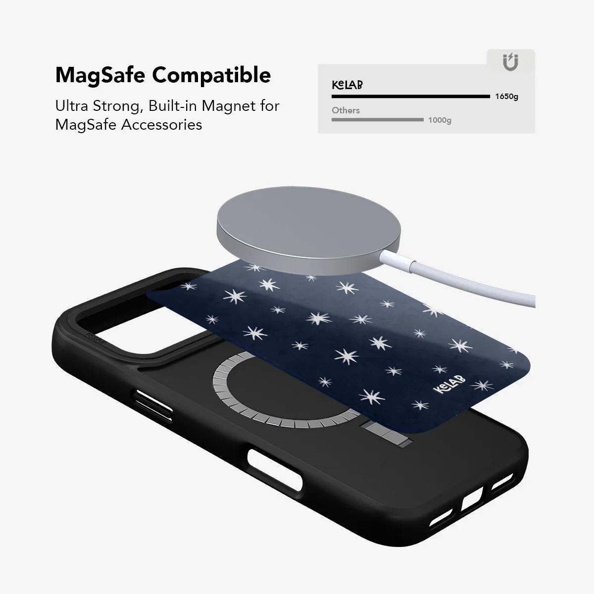 Starglimmer | Deep Blue Hand-Drawn Celestial Star iPhone Case