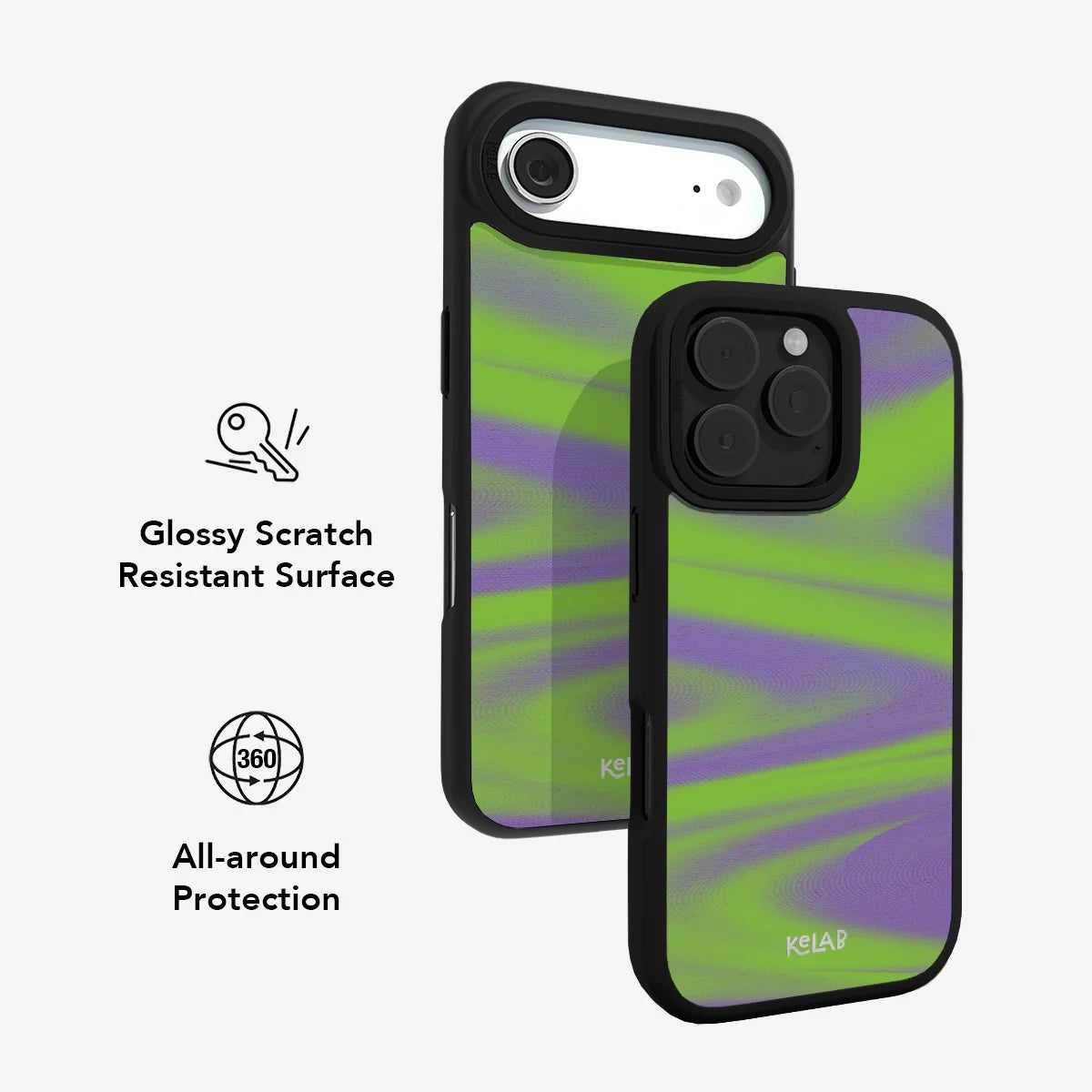Purple Haze | Y2K Neon Green Abstract Wave iPhone Case