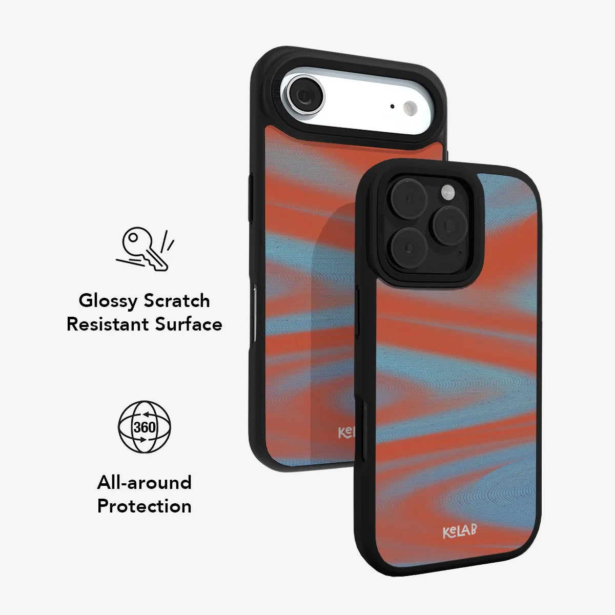Aalto | Y2K Orange Abstract Wave iPhone Case