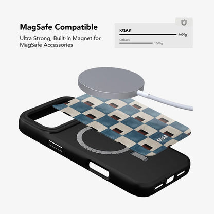 Terra Teal | Blue Checkered iPhone Case