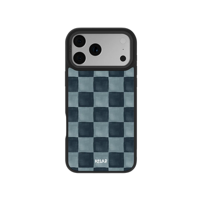 Marine Check | Navy Blue Checkered iPhone Case