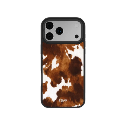 Milk & Mahogany | Brown Cow Print iPhone Case