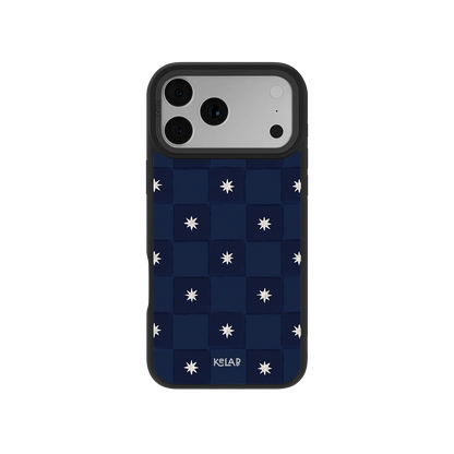 Celestial Check | Navy Checkered iPhone Case