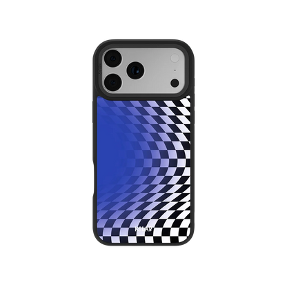 Blue Illusion | Blue Checkered Optical Illusion iPhone Case