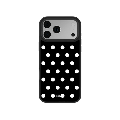 Domino Theory | Black and White Polka Dot iPhone Case