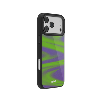 Purple Haze | Y2K Neon Green Abstract Wave iPhone Case