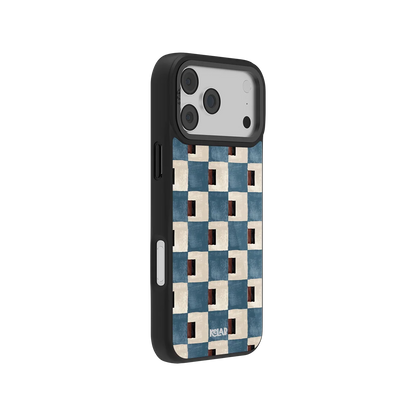Terra Teal | Blue Checkered iPhone Case