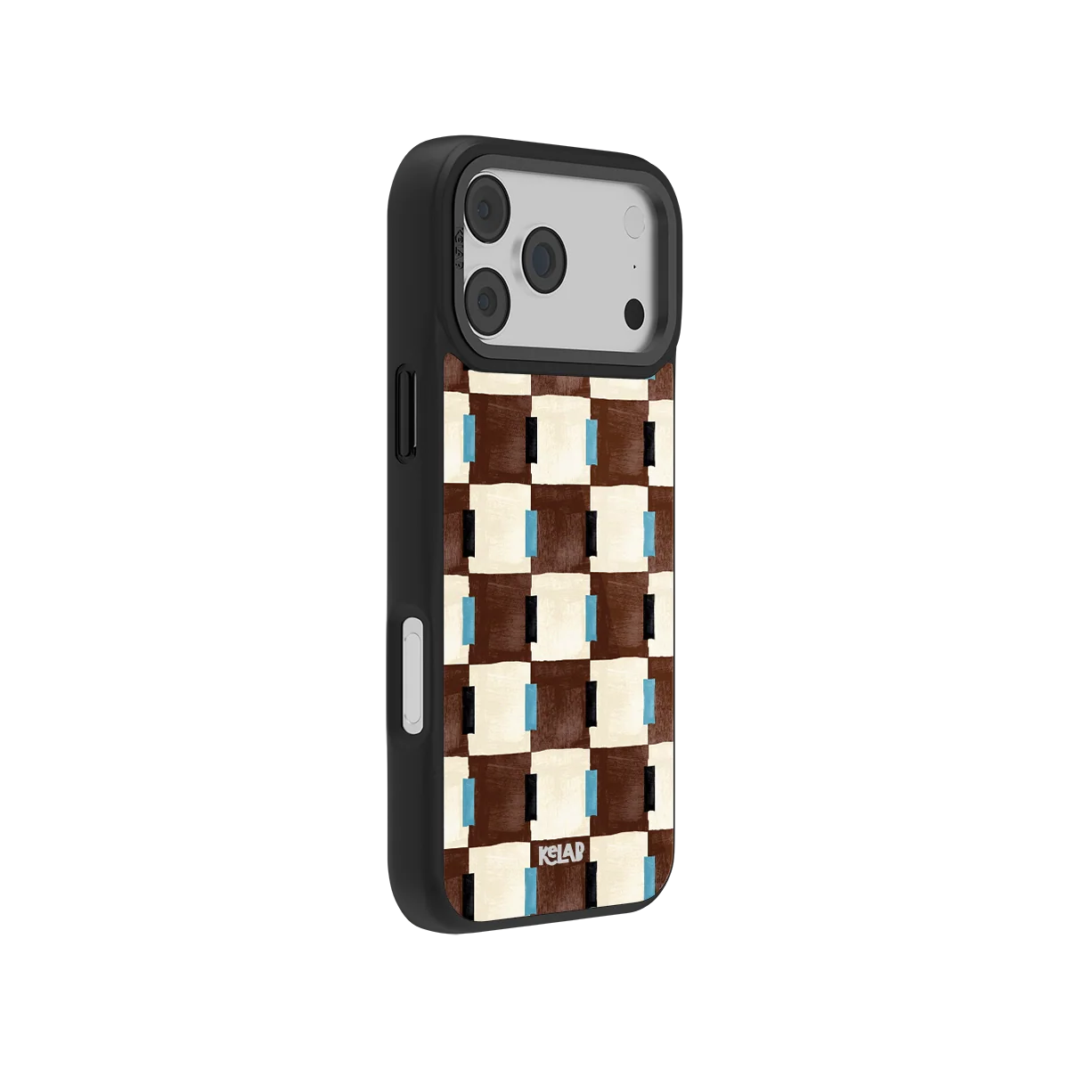 Cerulean Check | Blue & Brown Checkered iPhone Case