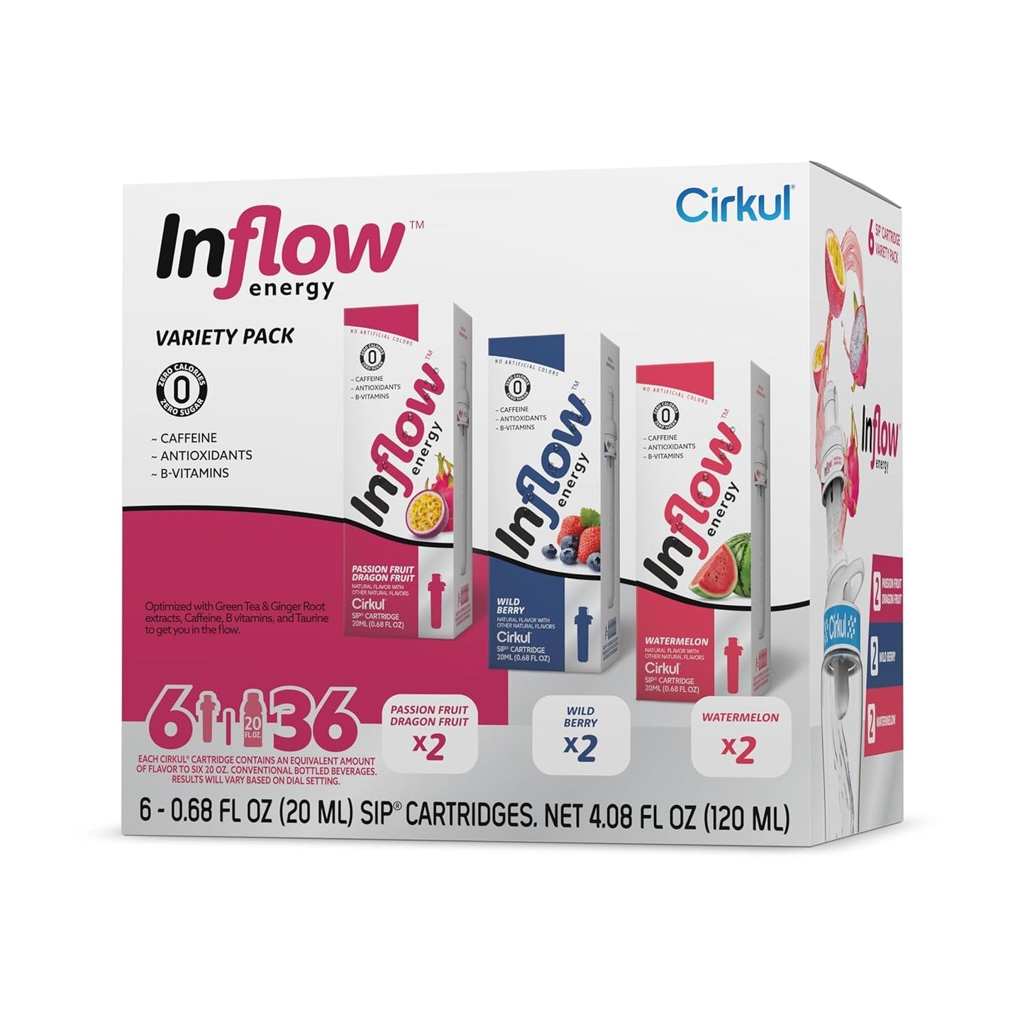 Cirkul Gosip Flavored Water, Makes 36 Energy Drinks. No Sugar, 0 Calories. Flavored Water for Everyday Energy. with Caffeine & B-Vitamins (Black Cherry, Blue Raspberry, Strawberry Watermelon)