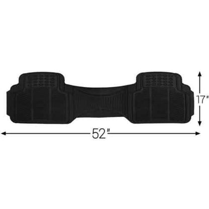 3-Piece: OxGord Car Floor Mats Ridged Rubber Full Set Universal Fit