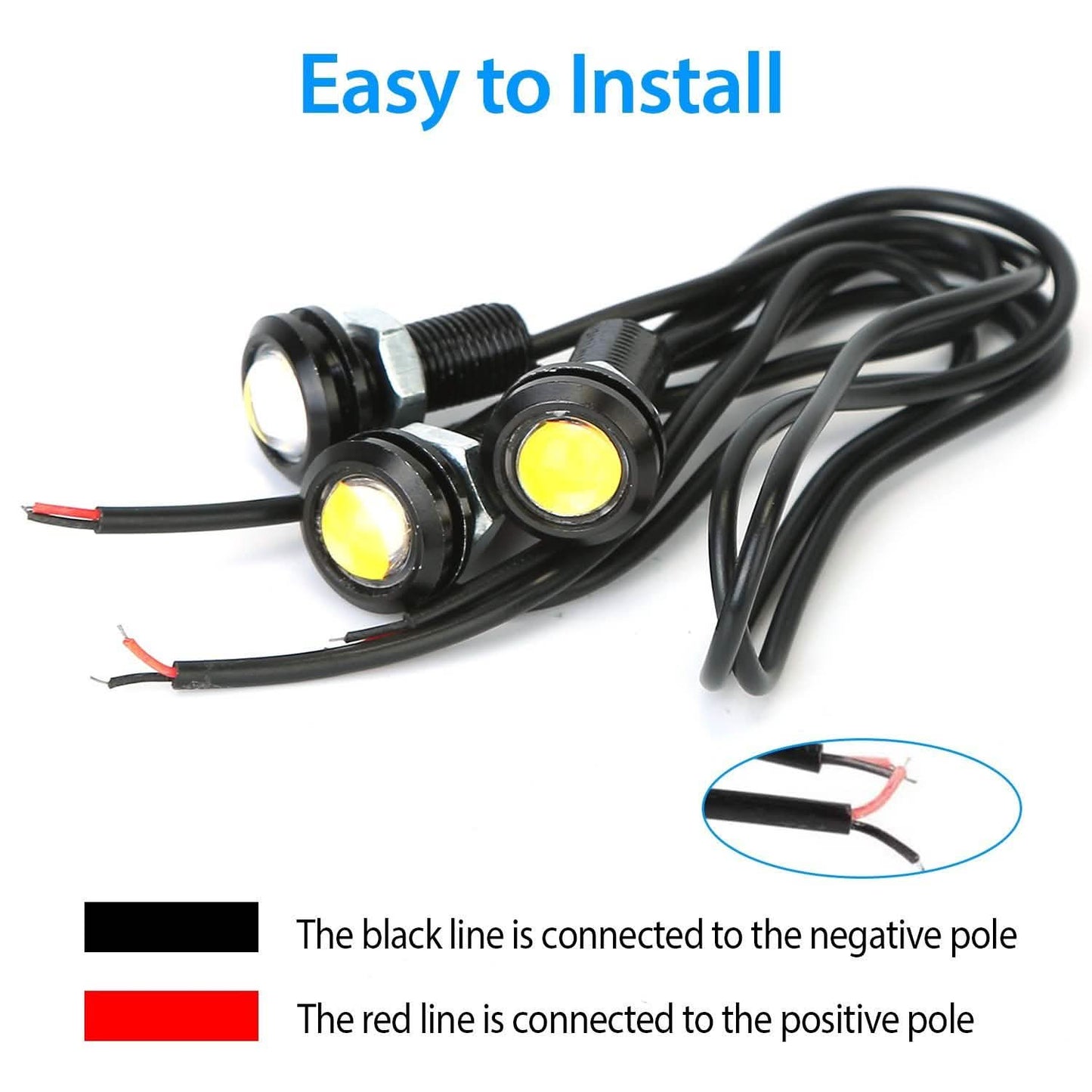 3-Pieces: Amber Eagle Eye LED Light