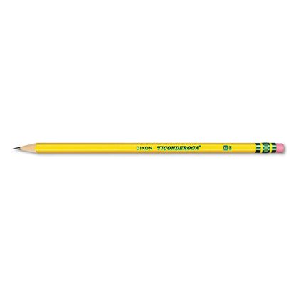 Ticonderoga Pre-Sharpened Pencil, HB (#2), Black Lead, Yellow Barrel, Dozen
