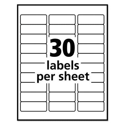 Avery Removable Multi-Use Labels, Inkjet/Laser Printers, 1 x 2.63, White, 30/Sheet, 25 Sheets/Pack