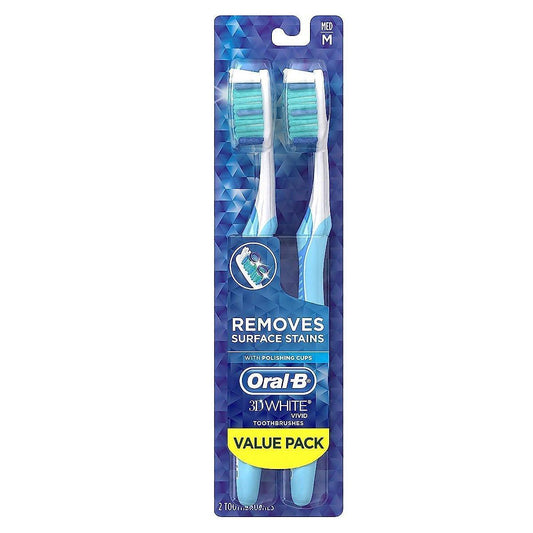 Oral B Vivid Toothbrushes, Medium, Whitening, Value Pack