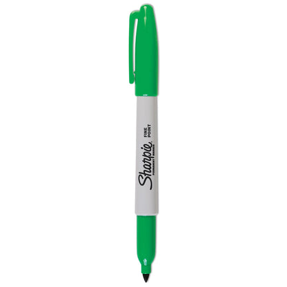 Sharpie Fine Bullet Tip Permanent Marker, Green, Dozen