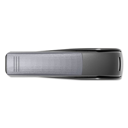 Universal Deluxe Power Assist Flat-Clinch Full Strip Stapler, 25-Sheet Capacity, Black/Gray