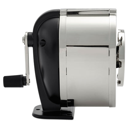 X-ACTO KS Manual Classroom Pencil Sharpener, Table/Wall-Mount Design, Manually-Powered, 2.75 x 4.75 x 4.25, Black/Nickel