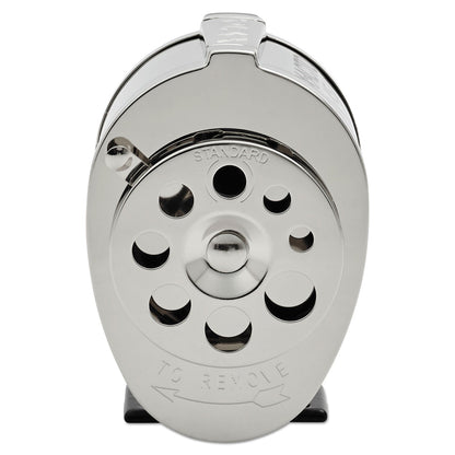 X-ACTO KS Manual Classroom Pencil Sharpener, Table/Wall-Mount Design, Manually-Powered, 2.75 x 4.75 x 4.25, Black/Nickel