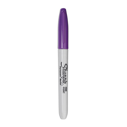 Sharpie Fine Tip Permanent Marker, Fine Bullet Tip, Purple, Dozen