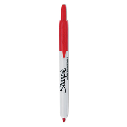 Sharpie Retractable Permanent Marker, Fine Bullet Tip, Red