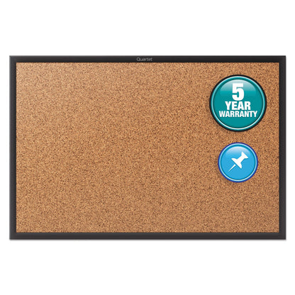 Quartet Classic Series Cork Bulletin Board, 48x36, Black Aluminum Frame