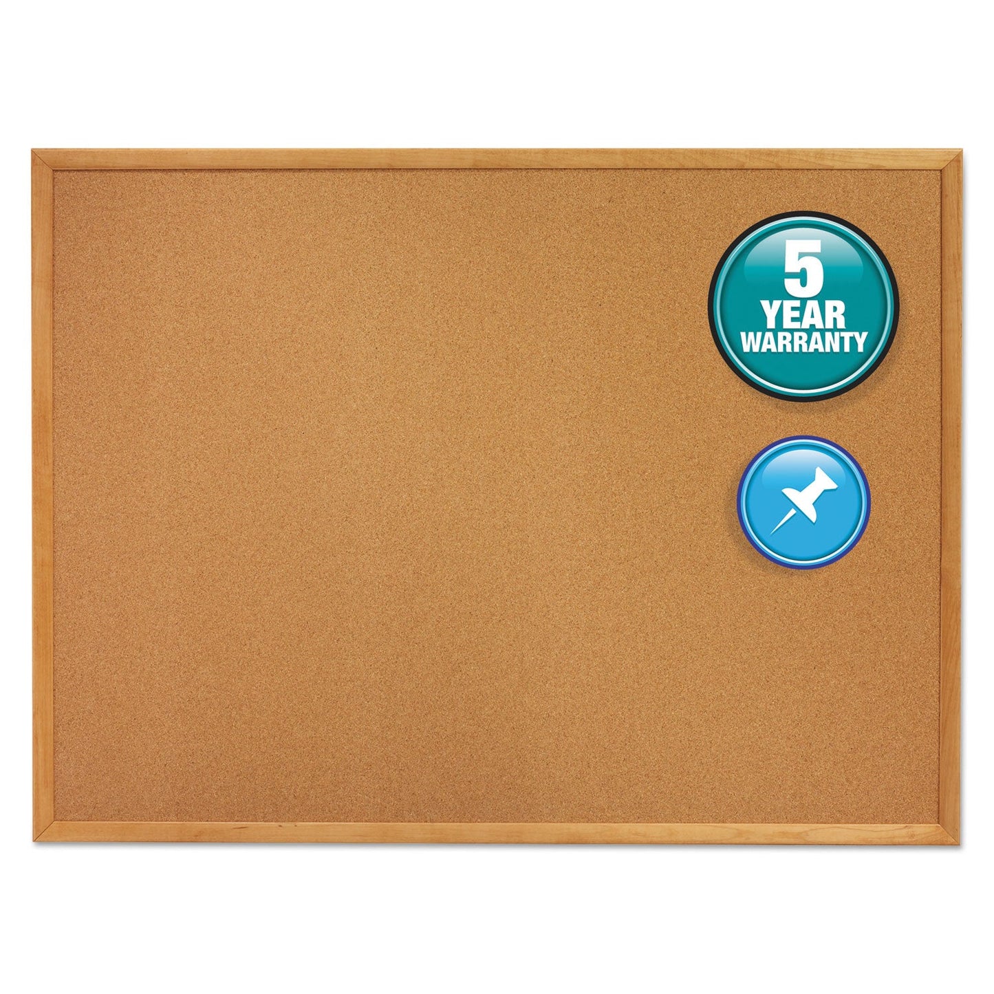Quartet Classic Series Cork Bulletin Board, 36 x 24, Oak Finish Frame