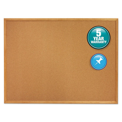 Quartet Classic Series Cork Bulletin Board, 96 x 48, Oak Finish Frame