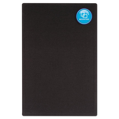 Quartet Oval Office Fabric Bulletin Board, 48 x 36, Black