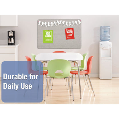Quartet Oval Office Fabric Bulletin Board, 48 x 36, Gray