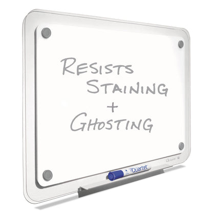 Quartet iQ Total Erase Board, 23 x 16, White, Clear Frame