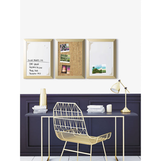 MasterVision Positive Flow Metallic Gold Message Board Set, 18" x 24", 3/Set