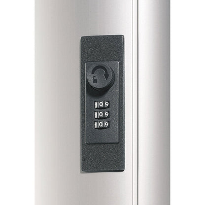 Durable Key Box Plus, 54-Key, Brushed Aluminum, Silver, 11.75 x 4.63 x 15.75