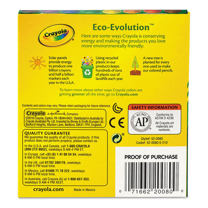 Crayola Large Crayons, Tuck Box, 8 Colors/Box