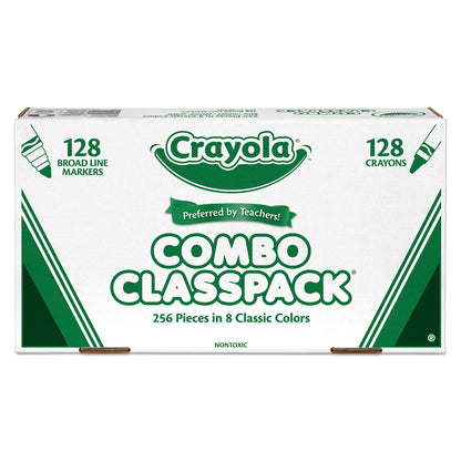 Crayola Crayons and Markers Combo Classpack, Eight Colors, 256/Set