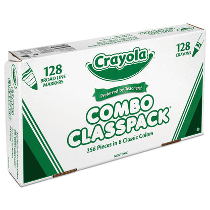 Crayola Crayons and Markers Combo Classpack, Eight Colors, 256/Set