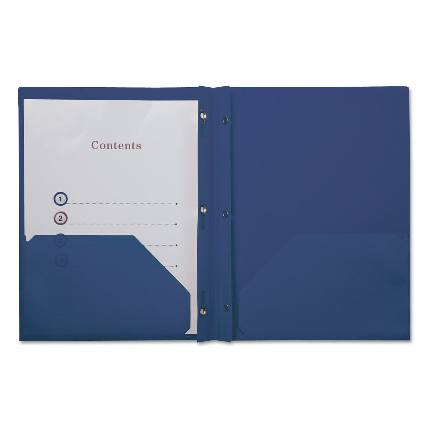 Universal Plastic Twin-Pocket Report Covers, Three-Prong Fastener, 11 x 8.5, Roya Blue/ Royal Blue, 10/Pack