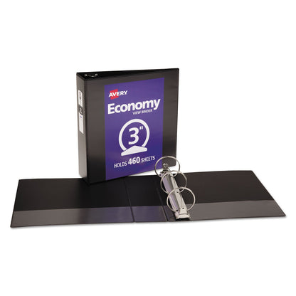 Avery Economy View Binder with Round Rings , 3 Rings, 3" Capacity, 11 x 8.5, Black, (5740)