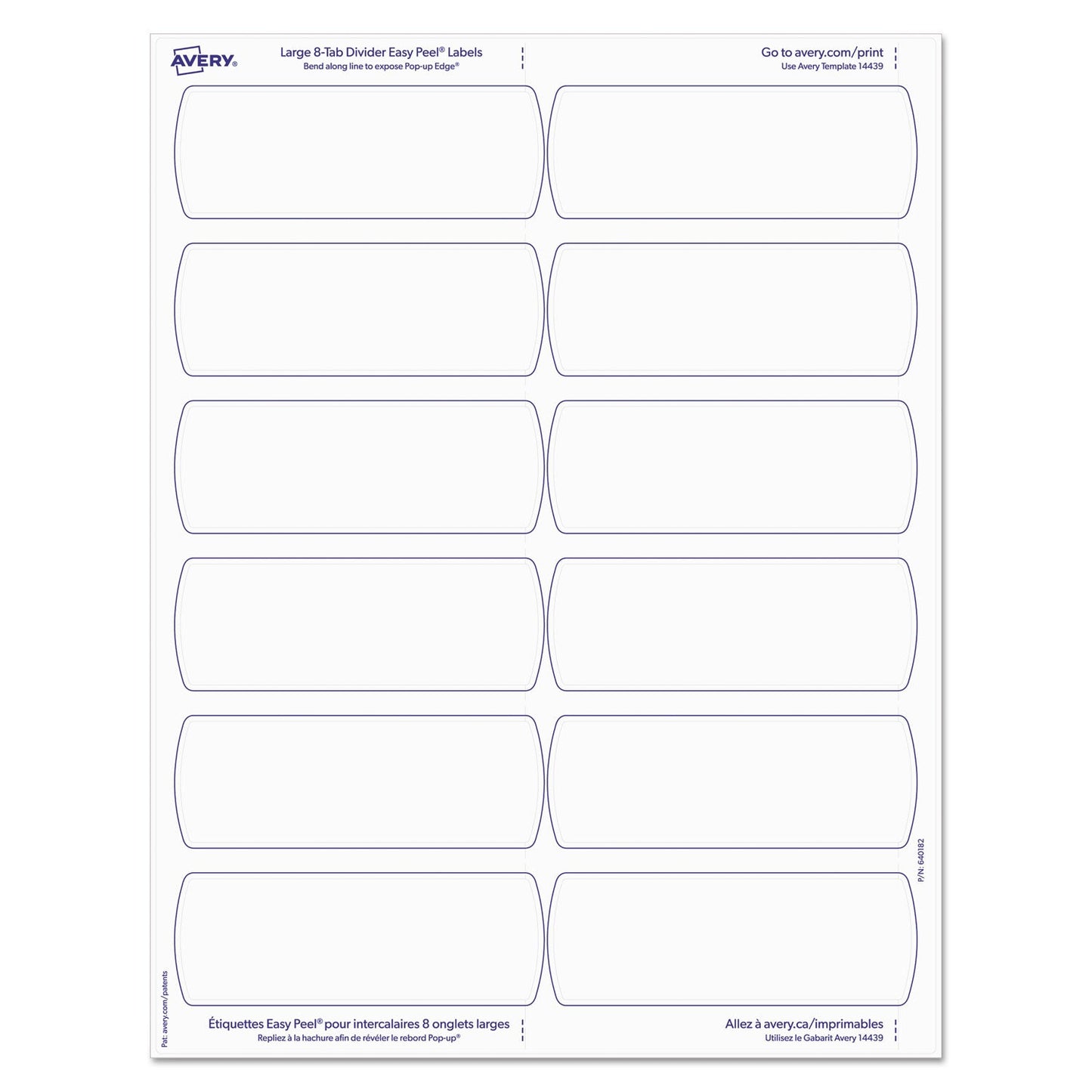 Avery Big Tab Printable Large White Label Tab Dividers, 8-Tab, 11 x 8.5, White, 20 Sets