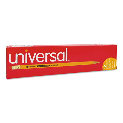 Universal Deluxe Blackstonian Pencil, HB (#2), Black Lead, Yellow Barrel, Dozen