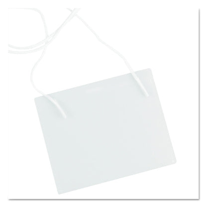 Universal Clear Badge Holders w/Neck Lanyards, 3 x 4, White Inserts, 100/Box